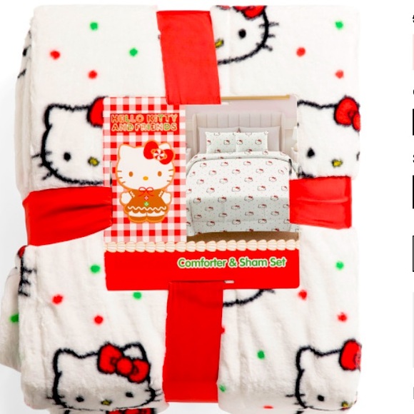 💖🌸Hello Kitty Polka Dot Comforter & Sham Set